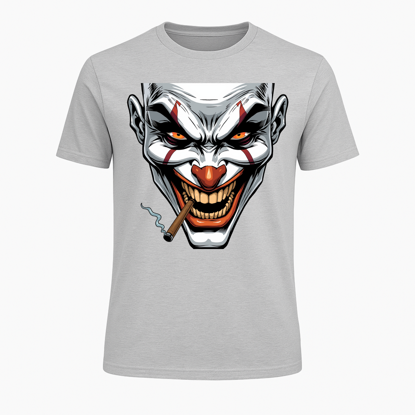 Smoking Joker - Super expressive smoking Joker T-Shirt from PrintPromp AI