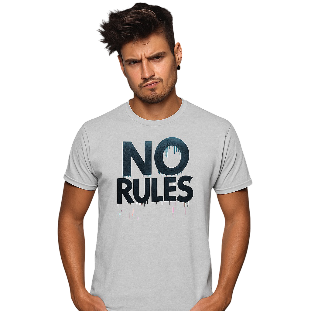 No Rules. Just Hustle PrintPromp pure cotton T-Shirt
