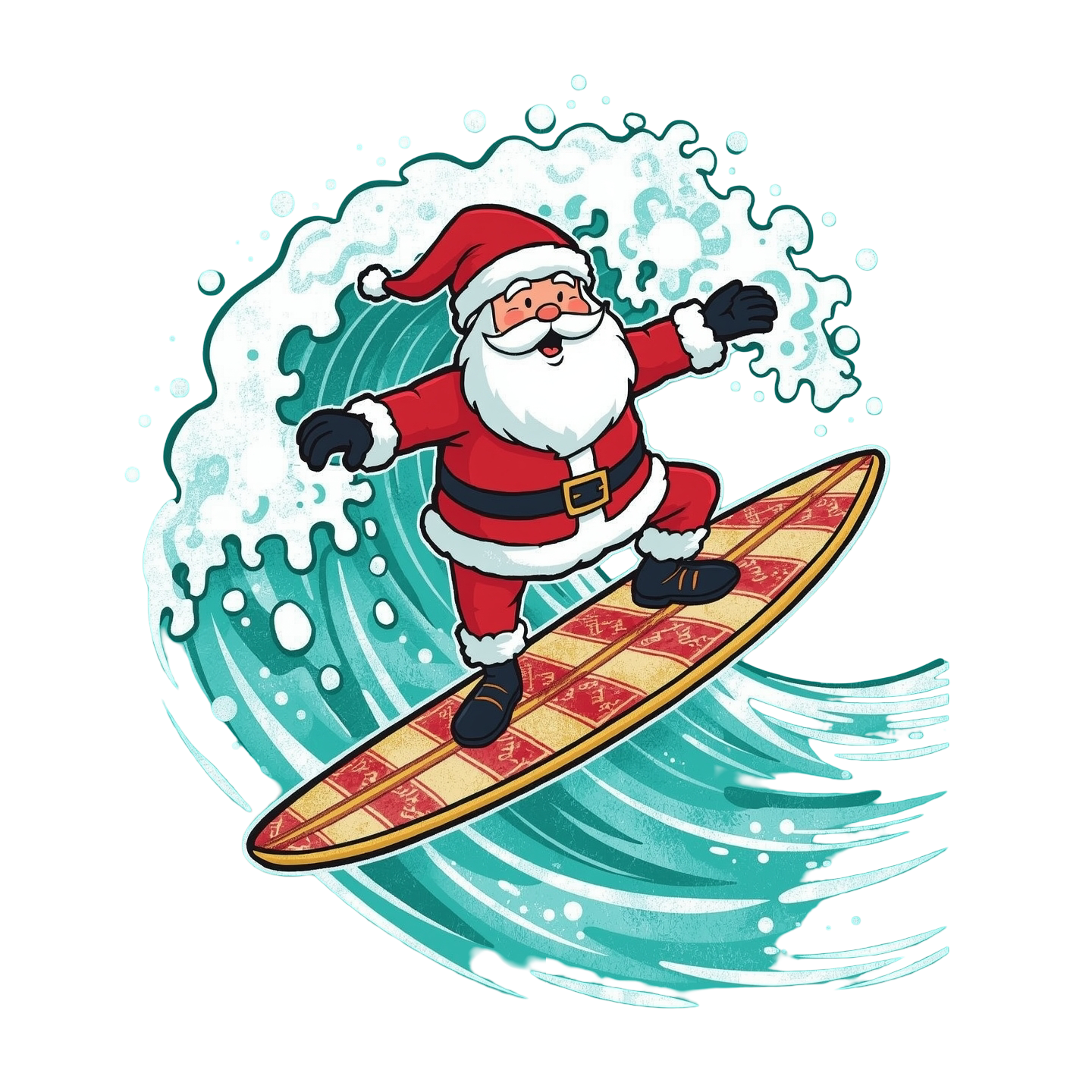 Surfing Santa Christmas T-Shirt