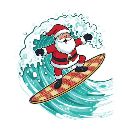 Surfing Santa Christmas T-Shirt