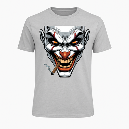 Smoking Joker - Super expressive smoking Joker T-Shirt from PrintPromp AI