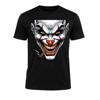 Smoking Joker - Super expressive smoking Joker T-Shirt from PrintPromp AI